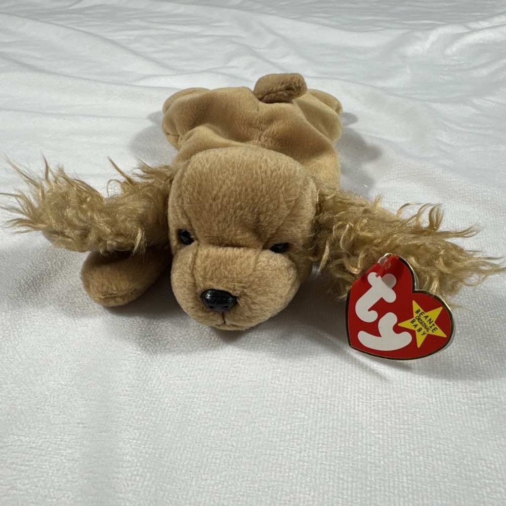 Ty Beanie Baby Spunky the Dog Plush Stuffed Animal Toy with Tag